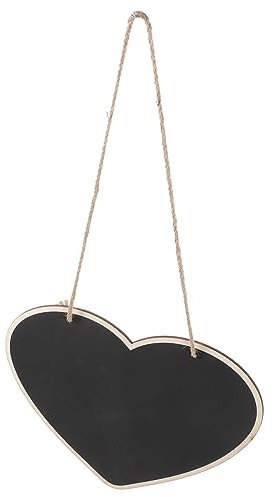 CANIGHT 1stücke Herzförmiges Holz-schiefertafel-schild Wiederverwendbare Kreidetafel Für Notizen Dekoration Für Zuhause Und Büro Einfach Aufhängen Schwarz Kreatives Design