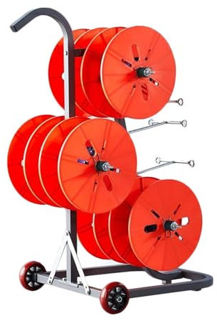 Wire Spool Rack,Wire Spool Display Rack Cart with Pulleys,Heavy Duty Cable Reel Stand/Wire Dispenser for Wire Storage and Electrical Industrial Retail(Style 2)