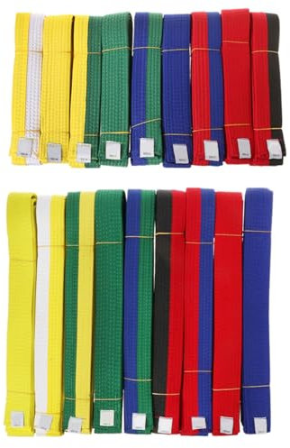 Maxtonser Professioneller Taekwondo-Gürtel, Karate, doppelt gewickelt, Kunst, Streifen, Sportgürtel, 180 cm/280 cm, für Erwachsene und Kinder