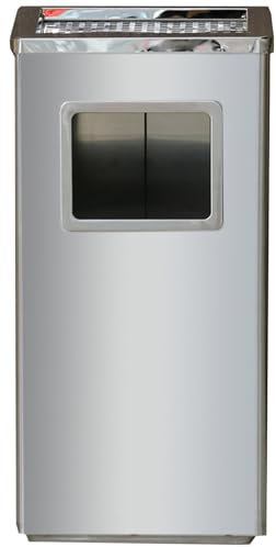62Cm Mülleimer Aschenbecher Gewerblichen Hotelbedarf Standaschenbecher Standascher Eimer Ascher Abfalleimer Papierkorb Innen Außen Stahl, Entnehmbarer Aschenbecher Mit Inneneimer B,30×25×61cm