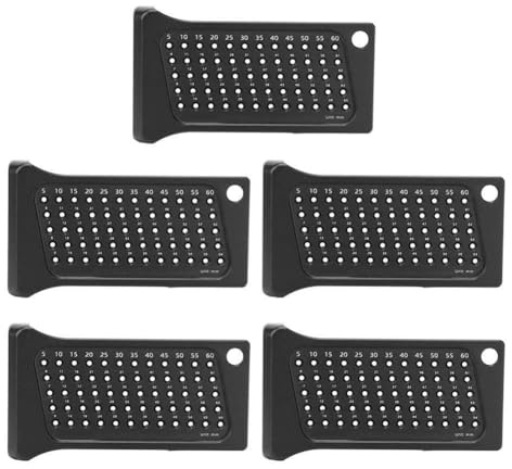 Respicefinem 5PCS Woodworking Hole Ruler Aluminum Alloy Hand Operated Measuring Tool Mini Scriber With 5 94mm Measuring Range And Anodized Black Color For Woodworking Line Scribing