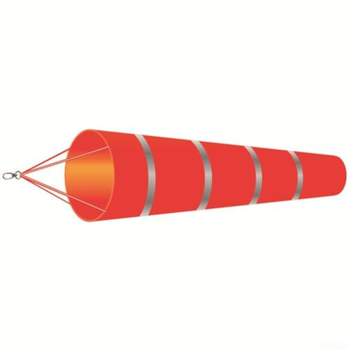 150 cm Windsack für Flughäfen, hohe Sichtbarkeit für rotes Design aus Ripstop-Polyester mit praktischer Sockentasche