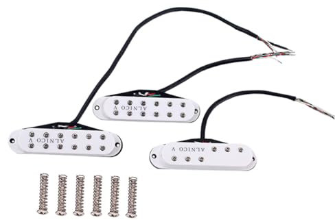 YARNOW 3stücke Teiliges Mini Alnico v Single Coil Humbucker Pickup Weiße Gitarren-tonabnehmer Metallbobbin Mit Kupferdraht Robustes Gitarrenzubehör Für Hals Mitte Steg Einfache Montage La