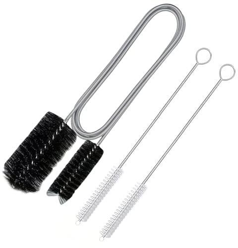 Arvoni 3 Stück Abflussreiniger Spirale, Rohrreinigungsspirale Lang 155cm, Edelstahl Doppelkopf Rohrreinigungsbürste, Abflussreiniger Sticks, Flexible Abflussbürste für den Abfluss in Küche und Dusche