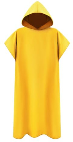 Highdi Hooded Towel for Adults, Beach Poncho Towel Microfibre Light Weight Poncho Robes Soft Absorbent Quick Dry for Changing Beach Pool Swimming Surfing Travel (Yellow,88 * 110cm)