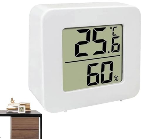 Higrómetro digital, monitor de humedad y temperatura | con pantalla electrónica LCD para frigorífico, habitación infantil, invernadero, laboratorio