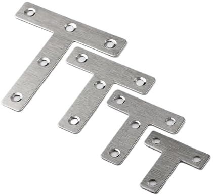 5 piezas de soporte de esquina en forma de T de acero inoxidable for tableros de esquina, sujetadores de conexión de herrajes for muebles.(80T-5pcs)