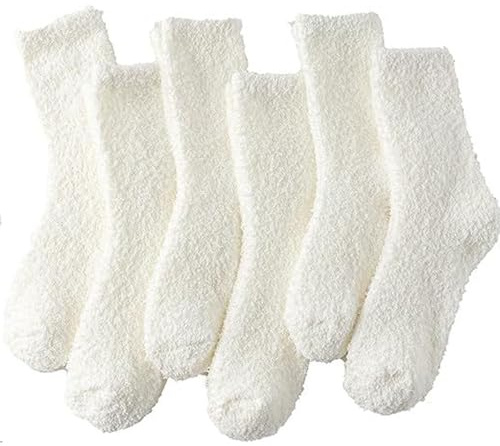 GWAWG 6 paia di calzini soffici da donna, antiscivolo, caldi calzini con impugnature, calzini invernali soffici e accoglienti per donne e ragazze, calzini morbidi e morbidi per dormire a casa