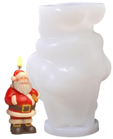 Moules en silicone 3D Père Noël pour la fabrication de savons, de bougies et de bougies au chocolat
