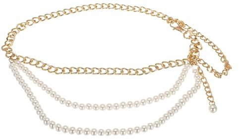 sourcing map Metal Waist Belts for Women, Adjustable Waist Chain Belt Body Link Chain Belt for Dresses, Jeans, Shirt