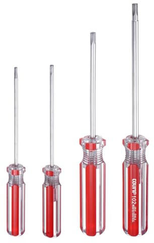 QUARKZMAN 4 Pz Cacciavite aimanté Quadrato 75mm/3 Lunghezza SQ0(2mm) SQ1(2.5mm) SQ2(3 mm) SQ3(3.5mm) 4 Punta Cacciavite Con Impugnatura Antiscivolo Per Riparazione E Miglioramento Rosso