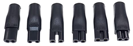 Weqspj Power Plug 5.5x2.1mm Male to C8 Tail Female Adapter Extension Cords for Shaver Hair Connector Cable Plug Converter