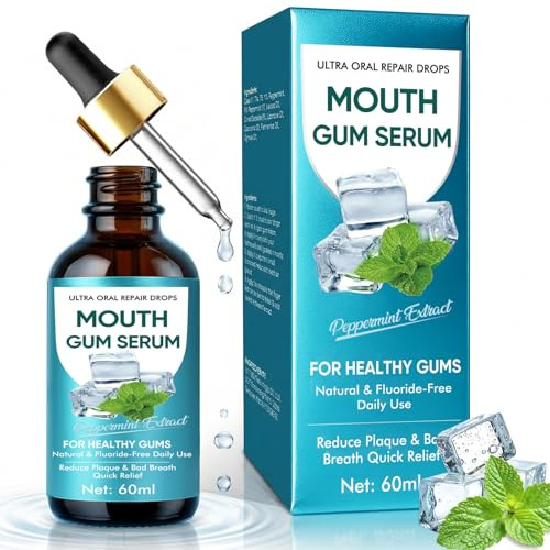 Gum Repair Drops, Zahnfleisch Regenerations-Tropfen, Alkoholfreie Mundpflege bei Zahnfleischrückgang & für frischen Atem, Minzgeschmack, 60ml