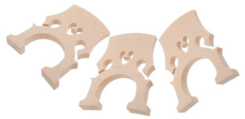 BESPORTBLE Cello Bridge and Vibrant Musical Performance for Accurate Tuning 3pcs 4/4 Full Size Replacement Parts Made of Maple Wood, Lightweight Wooden Cello Bridge Accessory for Practice