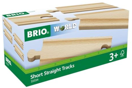 BRIO World 33334-1/2 Gerade Gleise (A1) - Kurze gerade Gleise