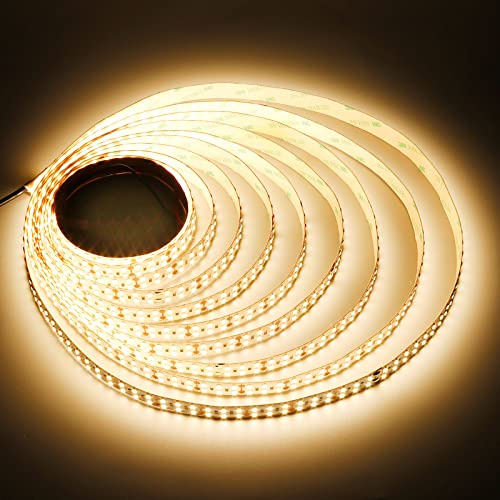 JOYLIT 24V LED Strip 5M Warmweiss 3000K 2240LM/M Superhell Doppelreihe 15mm, UL CE Profi Hoher CRI 90+ LED Streifen 240LEDs/M SMD2835 120W Dimmbar Licht Band Beleuchtung für Werkbank, Garage