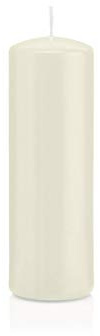 INNA-Glas Candela votiva/Candela a Colonna Maeva, Avorio, 15cm, Ø5cm, 37h - Made in Germany - Candela di Cera/Candela Decorativa