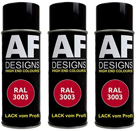 Alex Flittner Designs Spraydose RAL3003 RUBINROT matt, matt | 3er Pack RAL Spraydosen a 400 ml pro Dose