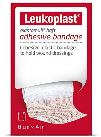 Leukoplast Elastomull Haft Elastic Bandage - Flexible Elasticated Wound Dressing Fixation Tape – 8 cm x 4m, 1 Roll