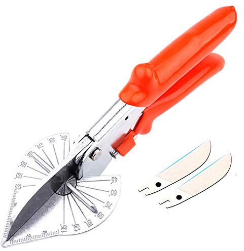 Gehrungsschere - 45 Bis 135 Grad AnschläGen FüR Professionellen Einsatz In Industrie Und Handwerk - Amboss Winkelschneider,Mit 2 Ersatzklingen FüR PräZisen Schnitt An Kunststoff Gummi