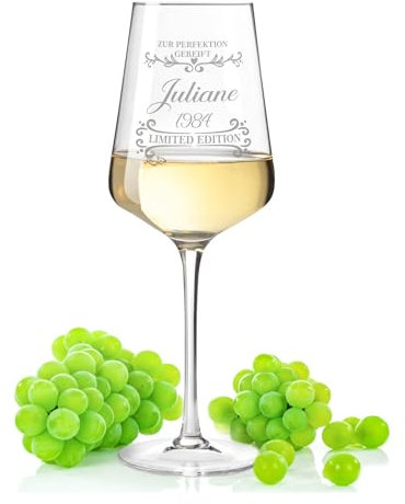 GRAVURZEILE Leonardo Weinglas mit Gravur - Zur Perfektion gereift V1 - Liebevolles Geschenk für Weinliebhaber - Geschenke für Sie & Ihn zum Geburtstag oder Valentinstag - Farbe: Puccini