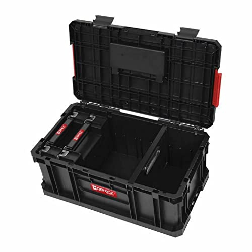 Werkzeugkoffer Werkzeugkasten QBRICK 1606 Box mit 2 Organizer Werkzeugkiste Modulare Boxen Werkzeugaufbewahrung (KG), Schwarz