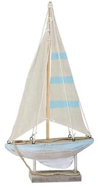 RiloStore 34 x 18 cm velero madera barco decoración marítima decoración marítima barco metal figura figura figura figura decorativa madera ancla barco barco mar Báltico del Norte