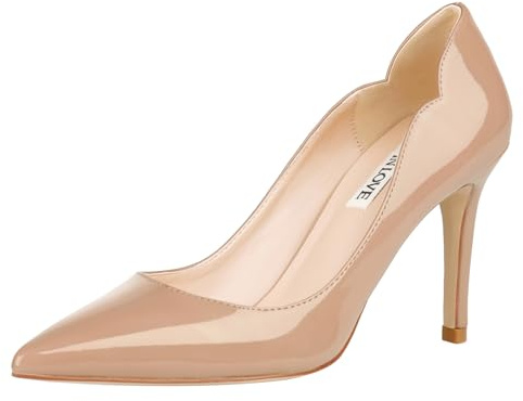 JOY IN LOVE Pumps for Women 3.5 Stiletto High Heels Pointy Toe Pumps Shoes Nude 9US