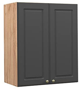 Vicco Hängeschrank Fame-Line, hängender Küchenschrank, Anthrazit-Gold/Goldkraft Eiche, 60 cm