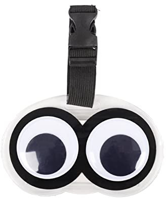 Yeux Étiquettes de bagages – 1 lot d'étiquettes de bagage mignonnes uniques en PVC pour bagages de voyage, étiquettes d'identification de valises pour valises (noir)