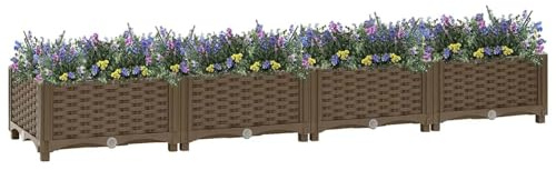 Homgoday Jardinière surélevée 160 x 40 x 23 cm en polypropylène, jardinière surélevée pour extérieur, parterre surélevée pour jardin, parterre surélevée, jardinière extérieure, jardin vertical