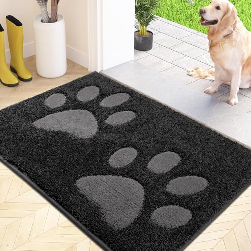 FCSDETAIL Indoor Door Mat 50 x 80 cm, Washable Entrance Rug | Dirt Trapper, Absorbent, for Dog, Muddy Paws, front door, Entryway, Pets