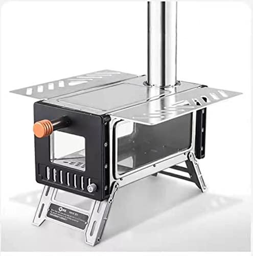 Outdoor Tent Camping Stove, Tent Wood Burning Stoves Portable with Chimney Pipes for Tents, Shelter Outdoor Cooking and Heating