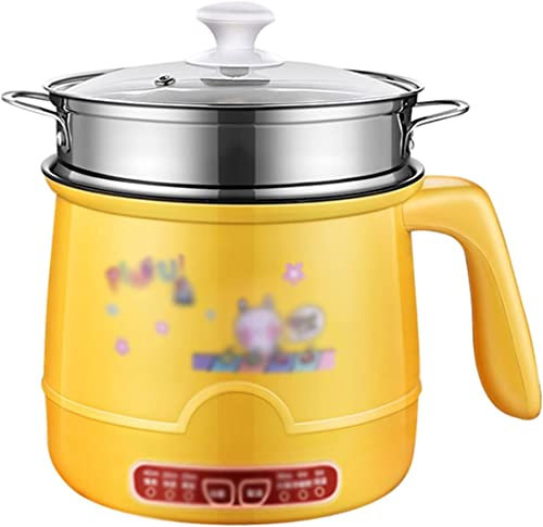 UNbit Olla caliente eléctrica con asa, mini olla caliente eléctrica, olla de ramen con control de potencia for dormitorio y oficina, olla arrocera de olla caliente disponible de una o dos capas, sarté