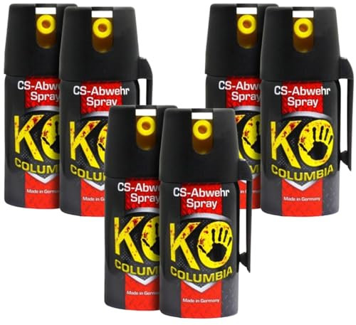 Columbia KO CS hochdosiertes Abwehrspray - Sicheres Gefühl unterwegs - Made in Germany - 80g Reizstoff CS wirkungsvolles effektives Verteidigungsspray - bis zu 1-1,5 m Reichweite