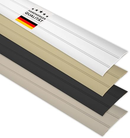 D-TACK Übergangsprofil Alu selbstklebend | Breite 37 mm | Länge 2,7 m | Silber | Flache Übergangsschiene | Übergangsleiste aus eloxiertem Aluminium | Abdeckleiste in Handwerker-Qualität