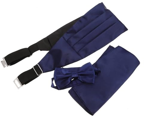 WRITWAA 9stücke Herren Satin Fliege Mit Cummerbund Und Einstecktuch Royalblau Teilig Für Formelle Anlässe Glänzender Seideneffekt Verstellbar Und Verarbeitet