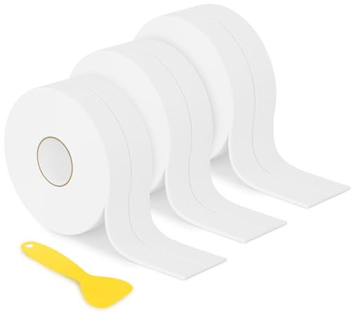 HNNHOME 38mm x 3.2m White Self-Adhesive Bath Sealant Strip, Waterproof Sealing Tape Caulk Strip for Kitchen, Bathroom, Wall Corner, and Sink (White, 3)