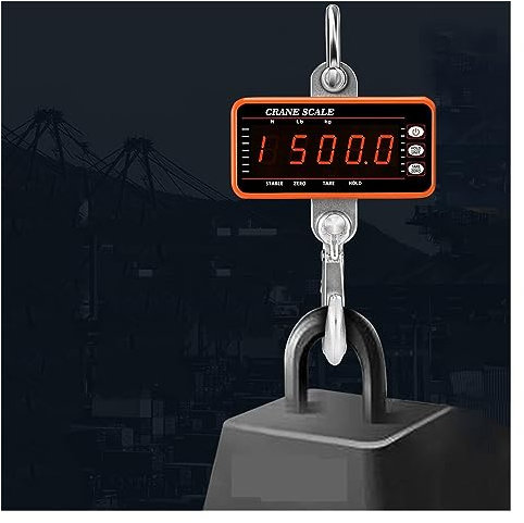 Bilancia sospesa digitale, Bilancia sospesa digitale da 1500 kg / 1000 kg / 500 kg con telecomando da 65 piedi Bilancia for gru for impieghi gravosi Bilancia a gancio industriale a LED dimmerabile per