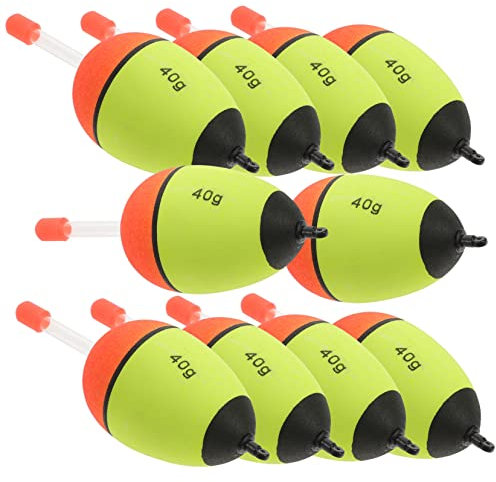SOIMISS 10pcs Fishing Bobbers Foam Night Glow Bobbers Eva 40g Floats Sea Fishing Accessories for Night Sea Supplies