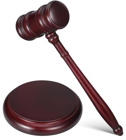 Set de Marteau D'enchère, Maillet de Juge en Bois, Maillet de Juge en Bois, Maillet de Juge en Bois, Maillet de Juge en Bois avec Socle, pour les Réunions de Vente aux Enchères