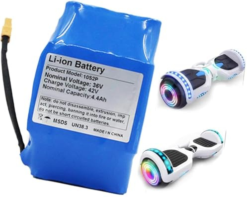 36 V 4400 mAh 6000 mAh Rollerbatterie,Wiederaufladbarer Li-Ionen-Akku 36v Li-Ionen-Akkupack, Elektrisches Selbstbalancierendes Scooter-Hoverboard-Einrad für 0–500 W Motor