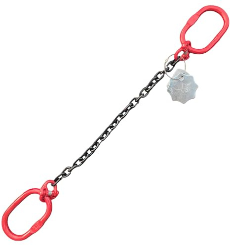 1-Strang 8mm 2t Kettengehänge Anschlagkette Krankette EN 818-4 schwarz GK8 hochfest und geprüft mit Aufhängering nach EN 1677-2 (2m ohne Verkürzungseinheit)