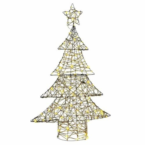 vidaXL Árbol de Navidad 120 LED cálido 150 cm Ratán
