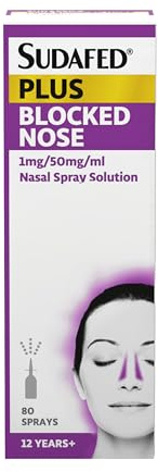 Sudafed Plus Blocked Nose Spray (1 x 10ml) Nasal Congestion Relief