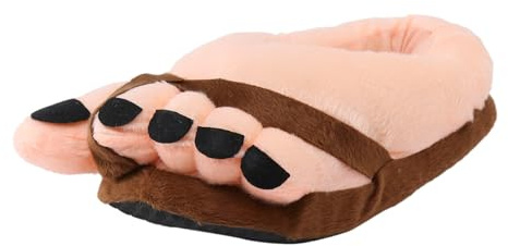 Generisch Zapatillas de estar por casa para hombre, diseño de dibujos animados de piel de cordero para invitados, zapatillas cálidas, café, Talla única