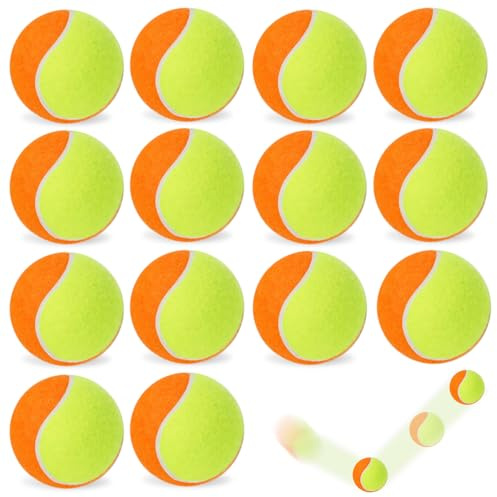 PORFOYO 15 pelotas de tenis, pelotas de tenis para principiantes, 3 pelotas de entrenamiento de tenis, pelotas de entrenamiento de tenis, pelotas de entrenamiento para mascotas, juegos deportivos para