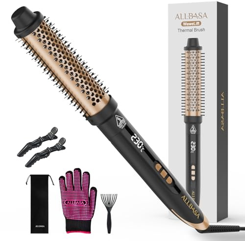 ALLBASA Brosse Chauffante, Brosse Thermique, Brosse Pour Créer des ondulation Naturelles, Réglages de Température