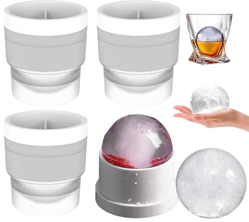 4Pcs Ice Ball Mould, Sphere Ice Cube Mould, Ball Ice Cube Moulds, Round Ice Cube Moulds for Cocktails and Beverages, Sphere Ice Cube Mould for Home Bars and Parties