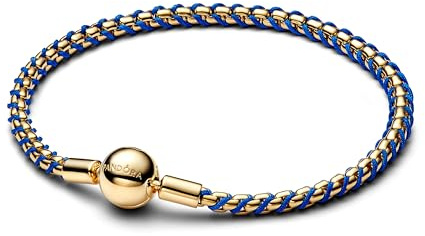 PANDORA Damenarmband Veneziakette Goldfarben/Blau 563816C02